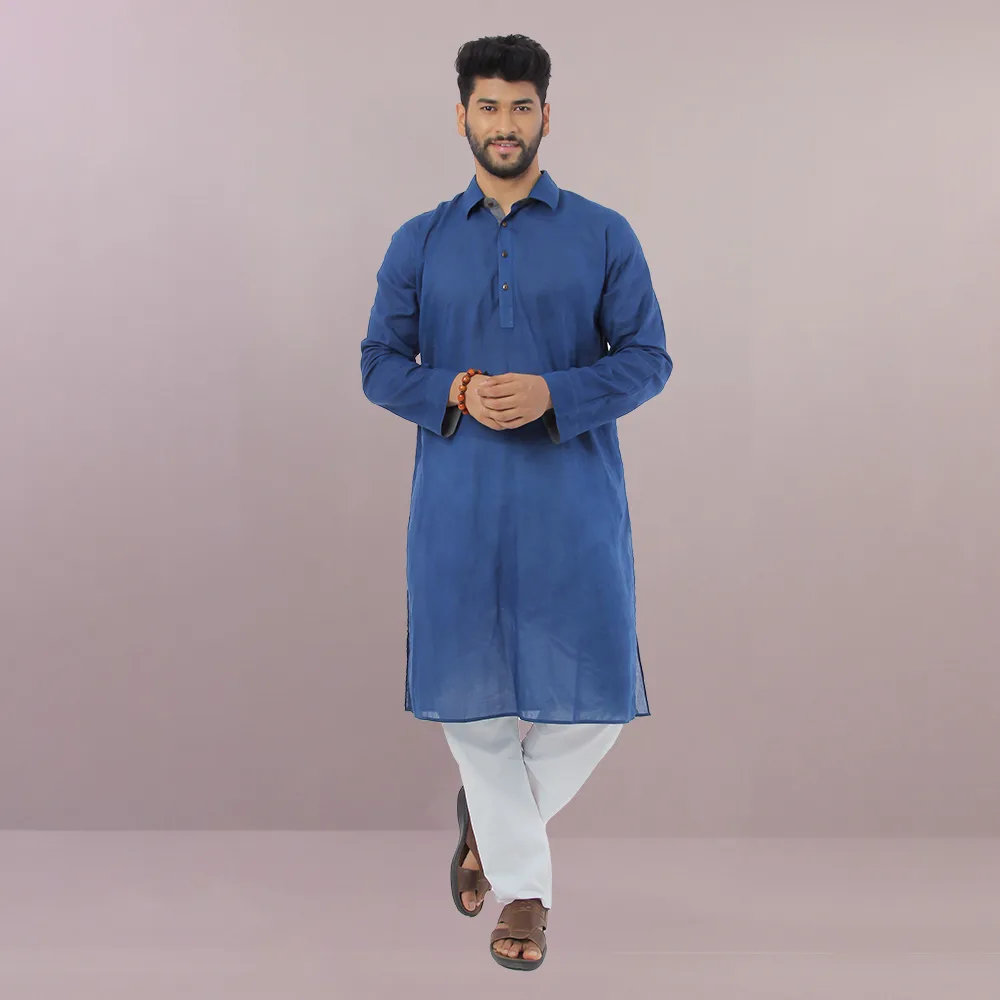 Ebony cotton panjabi - Men - View 1